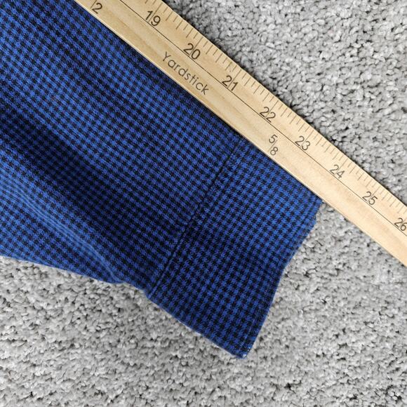 Vtg LL Bean Flannel Mens Large Blue Check Distressed Cabincore Grunge Skater - Picture 11 of 16